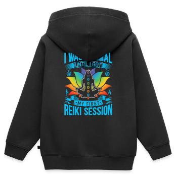Reiki Praktizierende & Reiki Master - Kinder Premium Organic Zip Hoodie - Schwarz - Hinten - AI Model Kid Male (0cm)