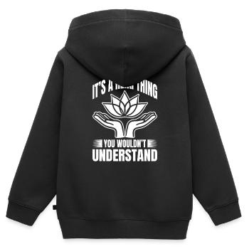 Reiki Praktizierende & Reiki Master - Kinder Premium Organic Zip Hoodie - Schwarz - Hinten - AI Model Kid Male (0cm)