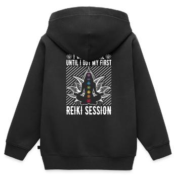 Reiki Praktizierende & Reiki Master - Kinder Premium Organic Zip Hoodie - Schwarz - Hinten - AI Model Kid Male (0cm)