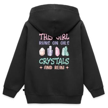 Reiki Praktizierende & Reiki Master - Kinder Premium Organic Zip Hoodie - Schwarz - Hinten - AI Model Kid Male (0cm)