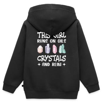 Reiki Praktizierende & Reiki Master - Kinder Premium Organic Zip Hoodie - Schwarz - Hinten - AI Model Kid Male (0cm)
