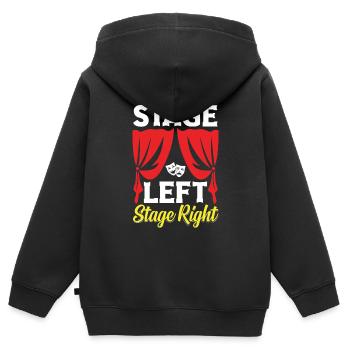 Scène Scène Gauche Scène Droite Acteur de théâtre Symphonie - Sweat Premium à capuche zippé enfant bio - noir - Dos - AI Model Kid Male (0cm)