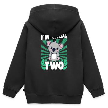 Im Wild & 2 Years Bday Party Gift Birthday Kids - Kinder Premium Organic Zip Hoodie - Schwarz - Hinten - AI Model Kid Male (0cm)