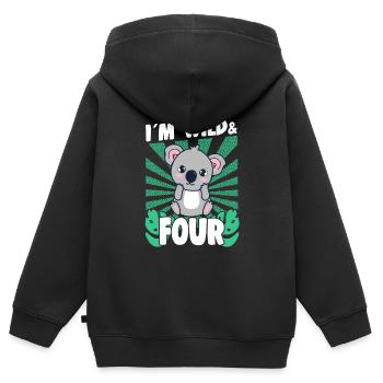 Im Wild & 4 Years Bday Party Gift Birthday Kids - Kinder Premium Organic Zip Hoodie - Schwarz - Hinten - AI Model Kid Male (0cm)