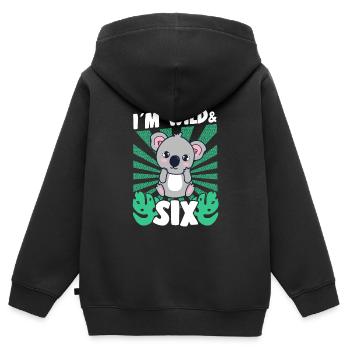 Im Wild & 6 Years Bday Party Gift Birthday Kids - Kinder Premium Organic Zip Hoodie - Schwarz - Hinten - AI Model Kid Male (0cm)