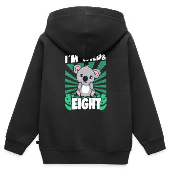 Im Wild & 8 Years Bday Party Gift Birthday Kids - Kinder Premium Organic Zip Hoodie - Schwarz - Hinten - AI Model Kid Male (0cm)
