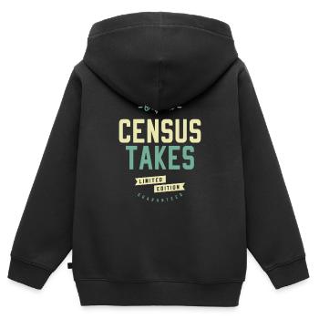 Census Takes - Kids Premium Organic Zip-up Hoodie - black - Back - AI Model Kid Male (0cm)