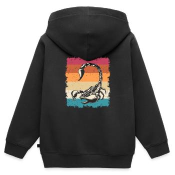 Vintage Scorpions Retro Animal Arachnid Scorpion - Sweat Premium à capuche zippé enfant bio - noir - Dos - AI Model Kid Male (0cm)