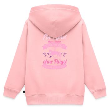 Süßes Pferde Pferdespruch Motiv - Kinder Premium Organic Zip Hoodie - Rosa - Hinten - AI Model Kid Female (0cm)