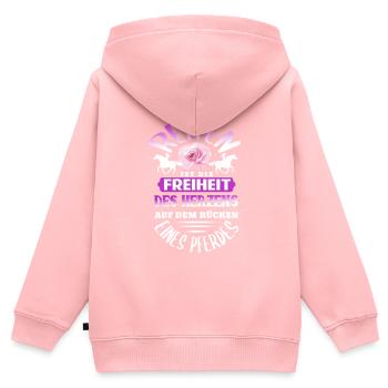 Süßes Pferde Pferdespruch Motiv - Kinder Premium Organic Zip Hoodie - Rosa - Hinten - AI Model Kid Female (0cm)