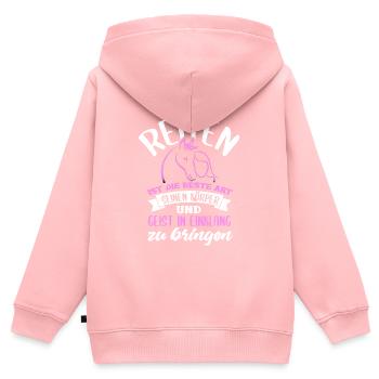 Süßes Pferde Pferdespruch Motiv - Kinder Premium Organic Zip Hoodie - Rosa - Hinten - AI Model Kid Female (0cm)