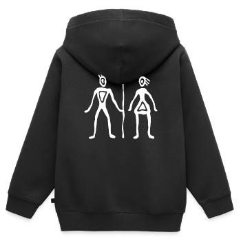 WC - Kinder Premium Organic Zip Hoodie - Schwarz - Hinten - AI Model Kid Male (0cm)
