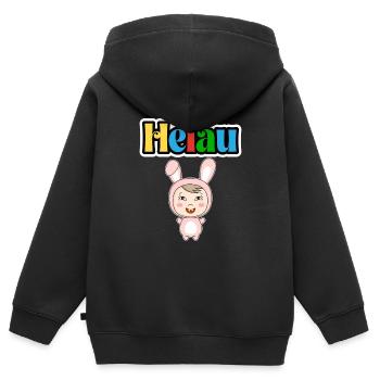 Doux animal de carnaval, Meenz Helau, fête - Sweat Premium à capuche zippé enfant bio - noir - Dos - AI Model Kid Male (0cm)