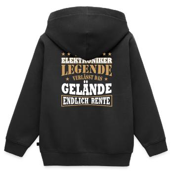 Ruhestand Elektroniker Perfekt Für Elektroniker In - Kinder Premium Organic Zip Hoodie - Schwarz - Hinten - AI Model Kid Male (0cm)