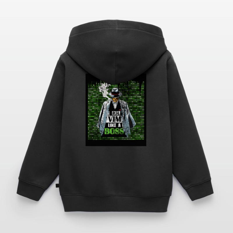 I Exit VIM like a Boss for Linux Linux Lover and Kinder Premium Organic Zip Hoodie