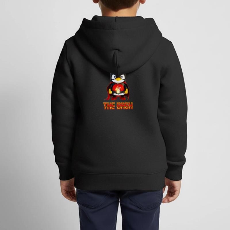 The Bash Penguin Superhero for Linux Coder and Kinder Premium Organic Zip Hoodie