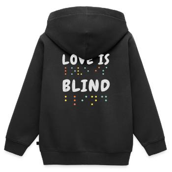 Braille-Alphabet Love Braille Sprache Braille - Kinder Premium Organic Zip Hoodie - Schwarz - Hinten - AI Model Kid Male (0cm)