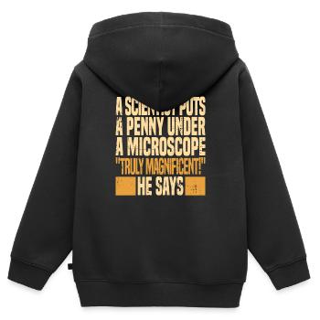 Biologiste biologiste Lustig - Sweat Premium à capuche zippé enfant bio - noir - Dos - AI Model Kid Male (0cm)