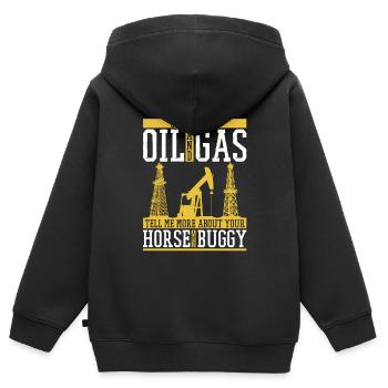 Ölfeld Bohrinsel Gas - Kinder Premium Organic Zip Hoodie - Schwarz - Hinten - AI Model Kid Male (0cm)