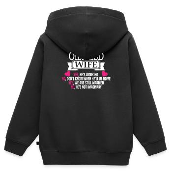 Ölfeld Bohrinsel Witzig - Kinder Premium Organic Zip Hoodie - Schwarz - Hinten - AI Model Kid Male (0cm)