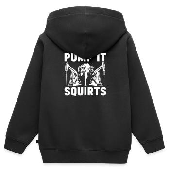 Ölfeld Bohrinsel Spritzt - Kinder Premium Organic Zip Hoodie - Schwarz - Hinten - AI Model Kid Male (0cm)