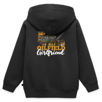 Ölfeld Bohrinsel Feste Freundin - Kinder Premium Organic Zip Hoodie - Schwarz - Hinten - AI Model Kid Male (0cm)
