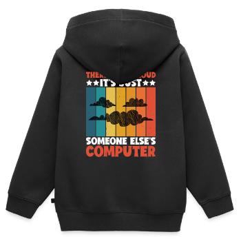 There Is No Cloud 18 - Kinder Premium Organic Zip Hoodie - Schwarz - Hinten - AI Model Kid Male (0cm)