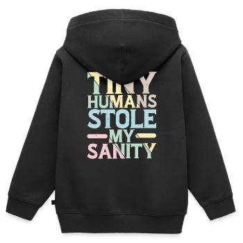De minuscules humains ont volé ma santé mentale 8 - Sweat Premium à capuche zippé enfant bio - noir - Dos - AI Model Kid Male (0cm)