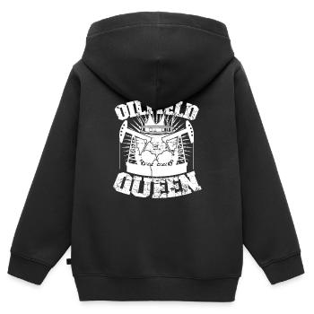 Ölfeld Bohrinsel Königin - Kinder Premium Organic Zip Hoodie - Schwarz - Hinten - AI Model Kid Male (0cm)