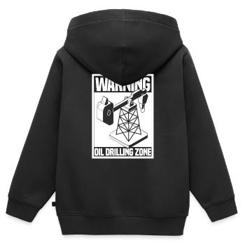 Ölfeld Bohrinsel - Kinder Premium Organic Zip Hoodie - Schwarz - Hinten - AI Model Kid Male (0cm)