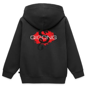 qigong dragon - Kinder Premium Organic Zip Hoodie - Schwarz - Hinten - AI Model Kid Male (0cm)
