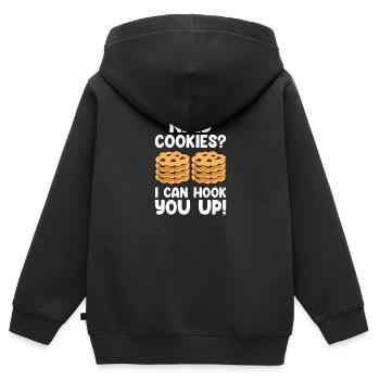 Cookies Apparel Baker Cookie Lover - Sweat Premium à capuche zippé enfant bio - noir - Dos - AI Model Kid Male (0cm)