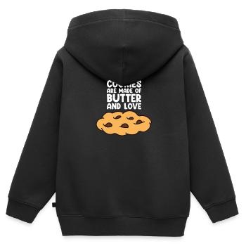 Cookies Apparel Baker Cookie Lover - Sweat Premium à capuche zippé enfant bio - noir - Dos - AI Model Kid Male (0cm)