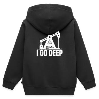 Ölfeld Bohrinsel Pumpe - Kinder Premium Organic Zip Hoodie - Schwarz - Hinten - AI Model Kid Male (0cm)