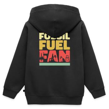 Carburant des plates-formes pétrolières des champs pétrolifères - Sweat Premium à capuche zippé enfant bio - noir - Dos - AI Model Kid Male (0cm)