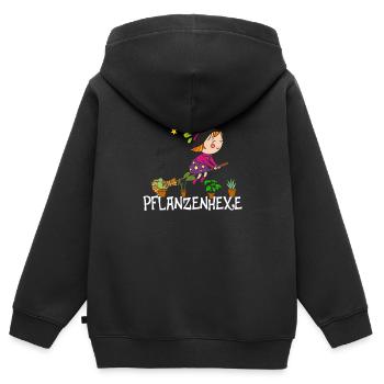 Pflanzenhexe Pflanzen Hexe Zauberei Hexen - Kinder Premium Organic Zip Hoodie - Schwarz - Hinten - AI Model Kid Male (0cm)