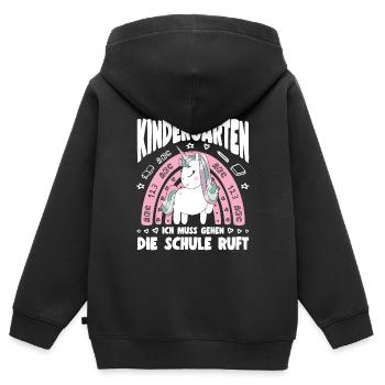 Bye Kita Abgänger 2026 Mädchen Kita Abschied - Kinder Premium Organic Zip Hoodie - Schwarz - Hinten - AI Model Kid Male (0cm)