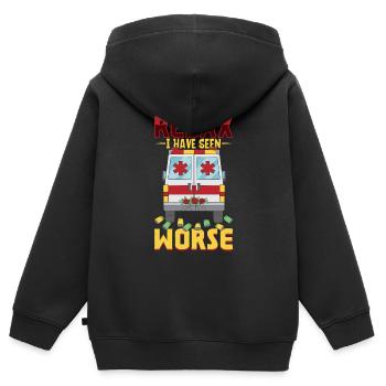 Sanitäter Erster Responder Krankenwagenfahrer - Kinder Premium Organic Zip Hoodie - Schwarz - Hinten - AI Model Kid Male (0cm)