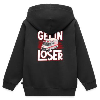 Sanitäter Erster Responder Krankenwagenfahrer - Kinder Premium Organic Zip Hoodie - Schwarz - Hinten - AI Model Kid Male (0cm)