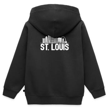 St Louis Skyline - Kids Premium Organic Zip-up Hoodie - black - Back - AI Model Kid Male (0cm)