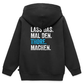 Lass das mal den Thore machen Name - Kinder Premium Organic Zip Hoodie - Schwarz - Hinten - AI Model Kid Male (0cm)