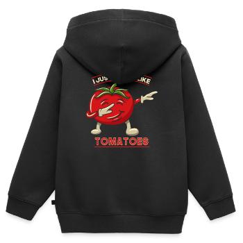 I Just Really Like Tomatoes - Kids Premium Organic Zip-up Hoodie - black - Back - AI Model Kid Male (0cm)