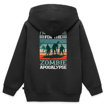 I'm Training For The Zombie Apocalypse 11 - Kids Premium Organic Zip-up Hoodie - black - Back - AI Model Kid Male (0cm)