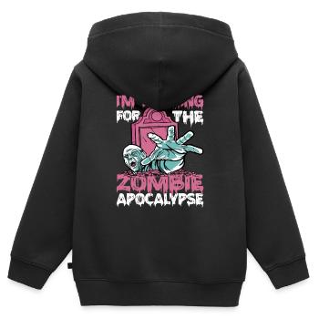 I'm Training For The Zombie Apocalypse 13 - Kids Premium Organic Zip-up Hoodie - black - Back - AI Model Kid Male (0cm)