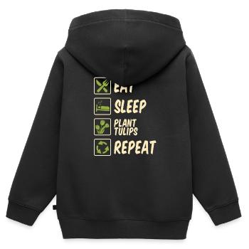 Tulipes Tulipes - Sweat Premium à capuche zippé enfant bio - noir - Dos - AI Model Kid Male (0cm)