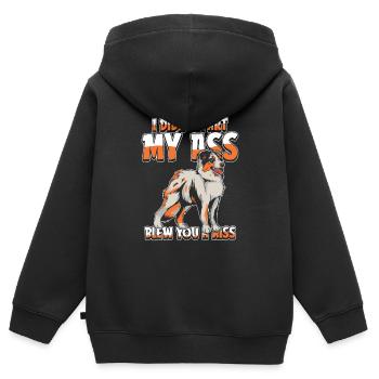 Australian Shepherd - Kinder Premium Organic Zip Hoodie - Schwarz - Hinten - AI Model Kid Male (0cm)