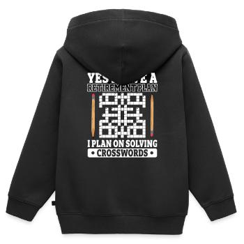 Solve crossword puzzles - Kids Premium Organic Zip-up Hoodie - black - Back - AI Model Kid Male (0cm)