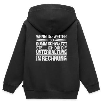 Bissiger Spruch Sarkasmus - Dummheit Humor - Kinder Premium Organic Zip Hoodie - Schwarz - Hinten - AI Model Kid Male (0cm)