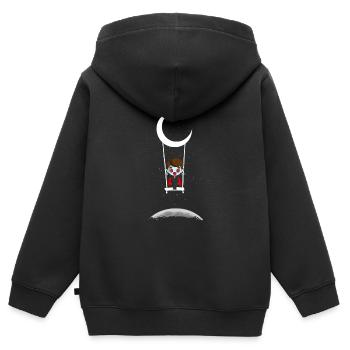 Dracula On Moon Swing Creepy Halloween - Sweat Premium à capuche zippé enfant bio - noir - Dos - AI Model Kid Male (0cm)