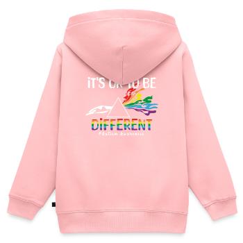 Différents Okay Special Puzzle Autism Awareness - Sweat Premium à capuche zippé enfant bio - rose - Dos - AI Model Kid Female (0cm)